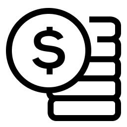 Coins and dollar sign icon