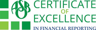 ASBO International Certificate of Excellence in Financial Reporting